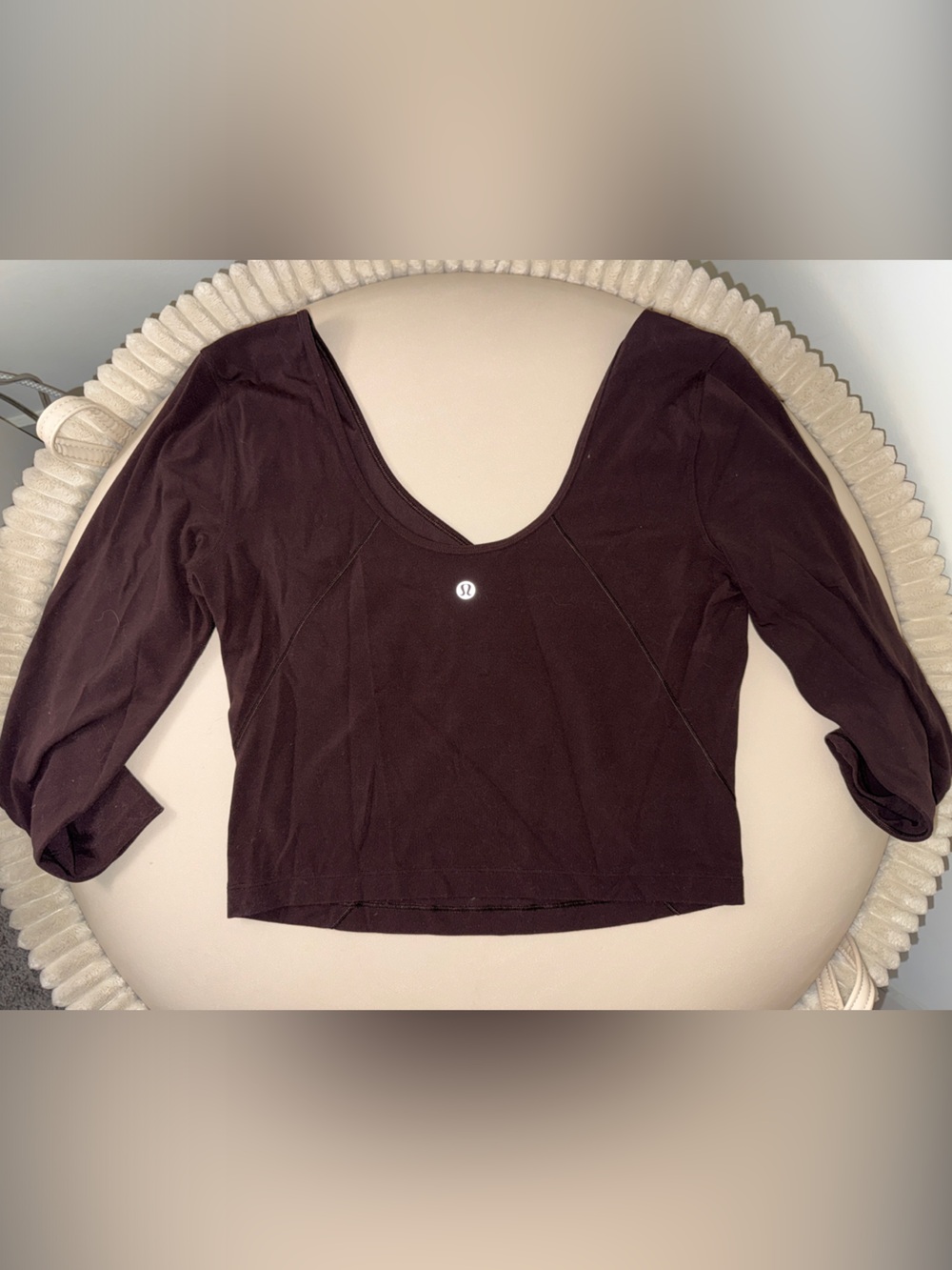 lululemon athletica Long Sleeve Crop Top - Dark Brown